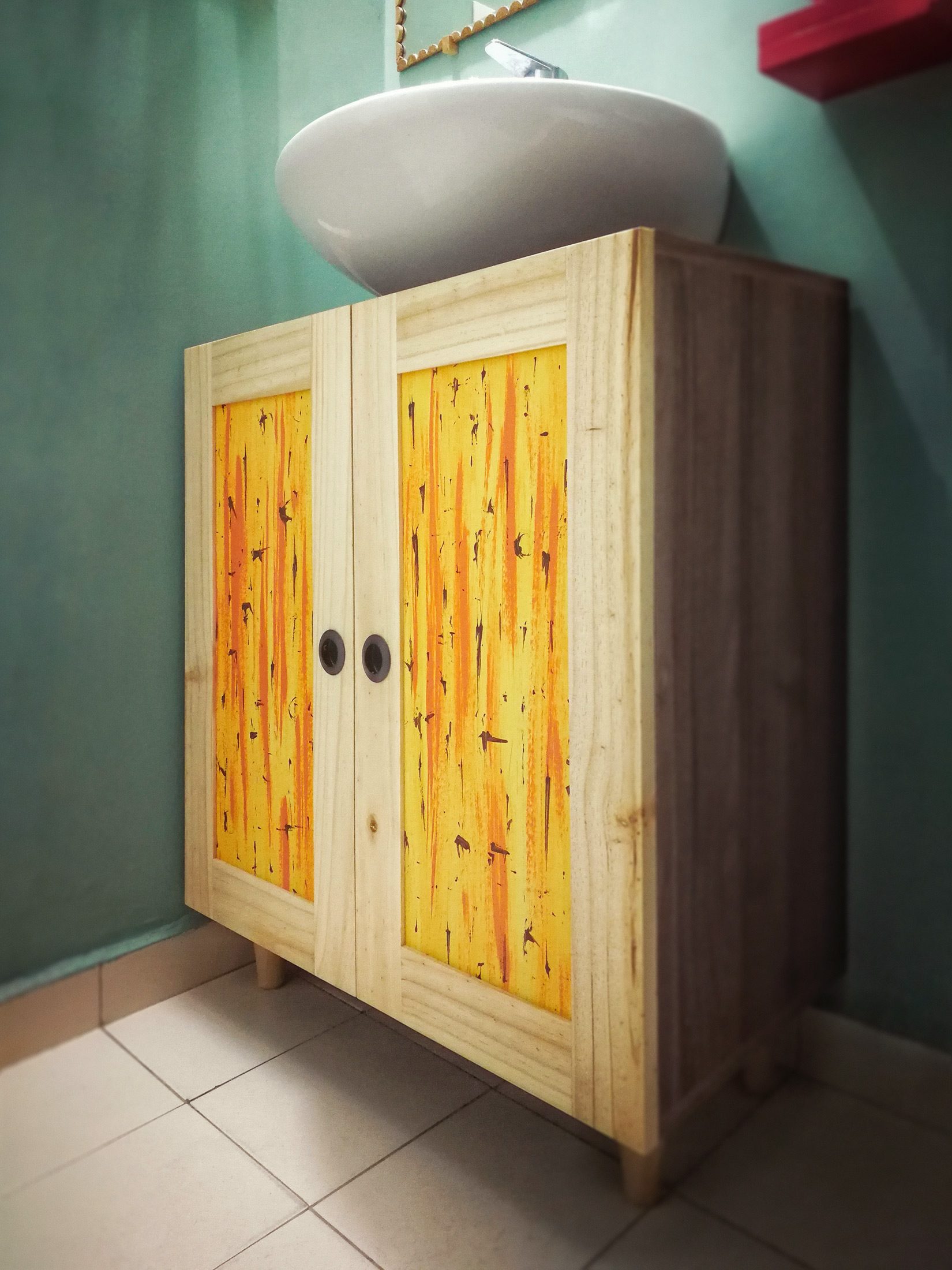 Mobile lavabo dipinto a mano