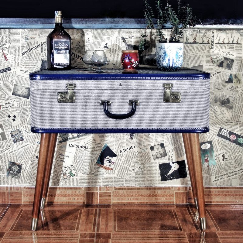 Tavolino valigia vintage